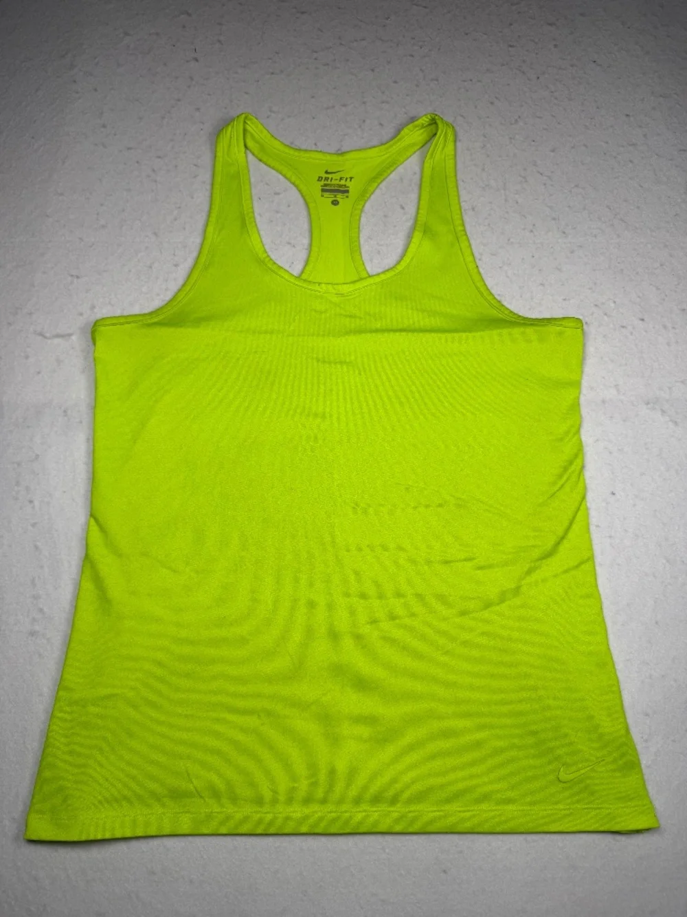 Nike Dri Fit Women's Neon Yellow Solid Razorback Tank Top Size Medium EUC